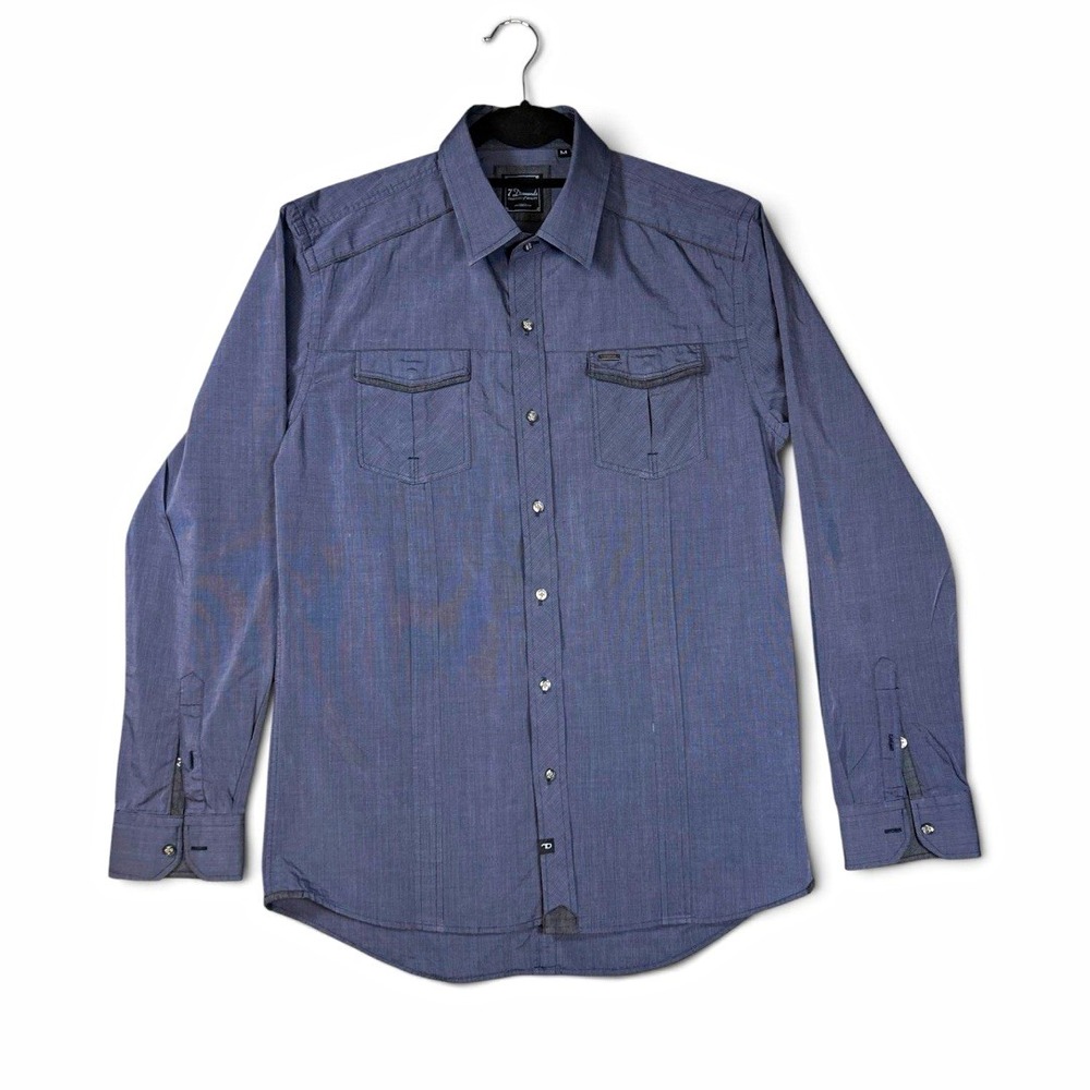7 Diamonds Men's Long Sleeve Button Up Shirt Size Medium